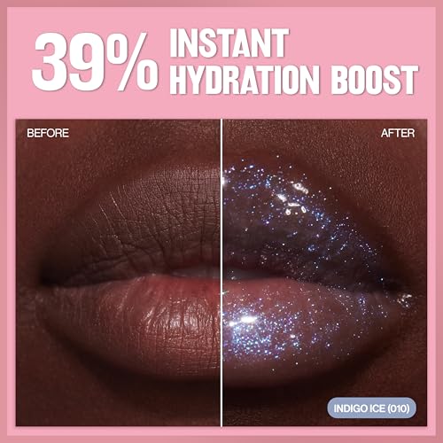 REVLON Super Lustrous Glimmer Gloss, Non-Sticky Lip Gloss, High-Shine Finish, Plant-Based Glitter, 003 Lavender Lust, 0.13...