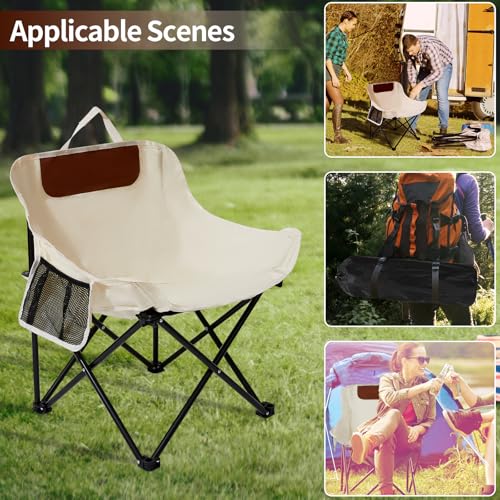 SHANQUAN 2 Pack Folding Camping Chair, Compact Camp Chair,Outdoor Lawn Portable Lightweight Backpacking Chair with Carryin...