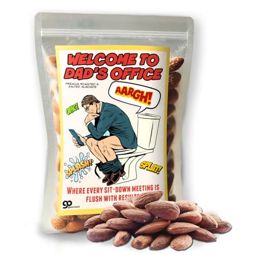 Dad’s Office Premium Roasted Almonds Funny Father’s Day Gag Gifts for Dads Mens Snacks for Camping Hiking Unusual Food Bas...