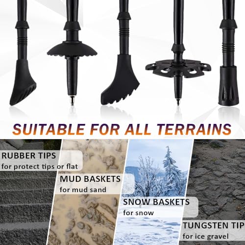 Hiking Poles - AYAMAYA Telescopic Collapsible Trekking Poles with Quick Twist Lock System - Lightweight Aluminum Alloy Tel...
