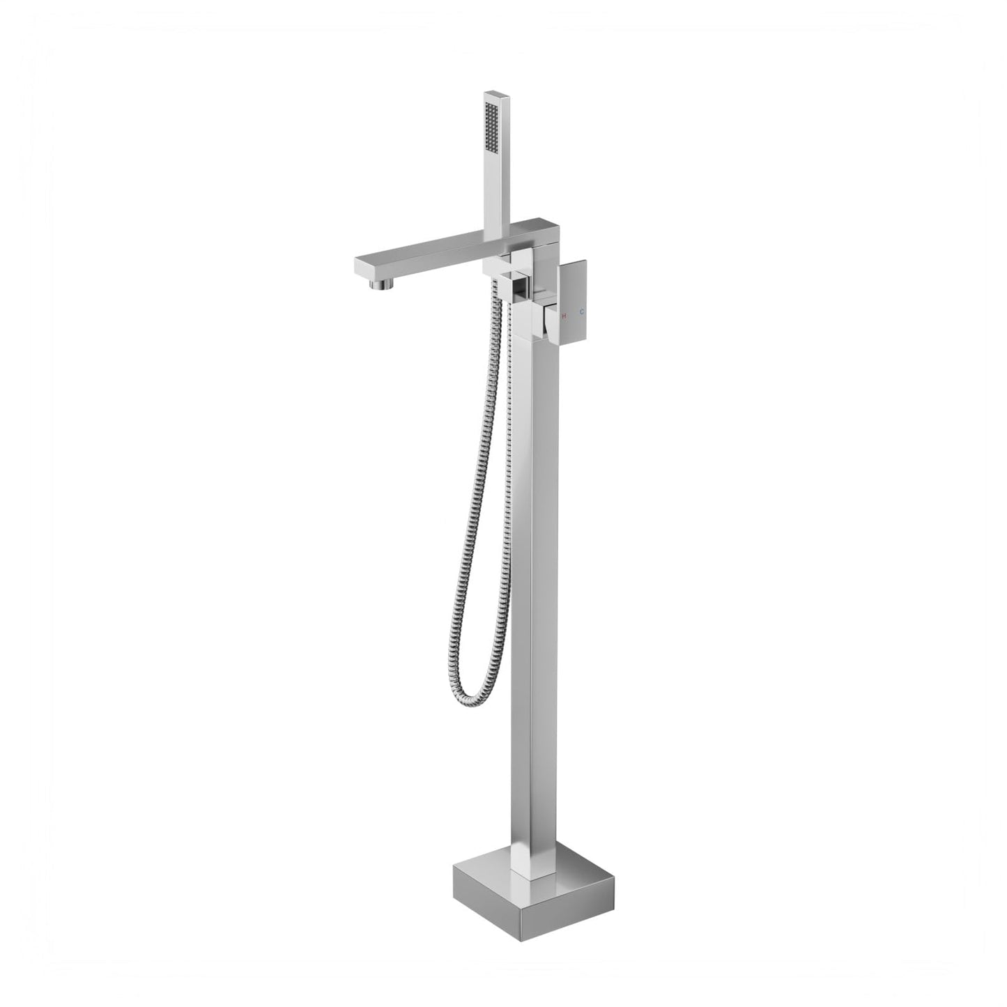 iVIGA Free Standing Tub Faucet Brushed Nickel,Freestanding Bathtub Faucet For Luxury Bathtub,High Flow Tub Filler,Swivel Spout Brass Construction with Handheld Shower