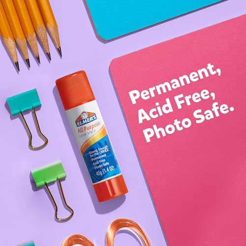 Elmer's All Purpose School Glue Sticks, Acid-Free and Washable, 7 Grams, 60 Count - Craft Projects, Poster, Vision Board, ...