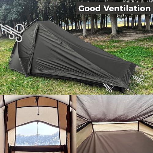 Onewind Ultralight One Person Tent, Waterproof Backpacking Tent and Ultralight Camping Sleeping Bag with Footbox