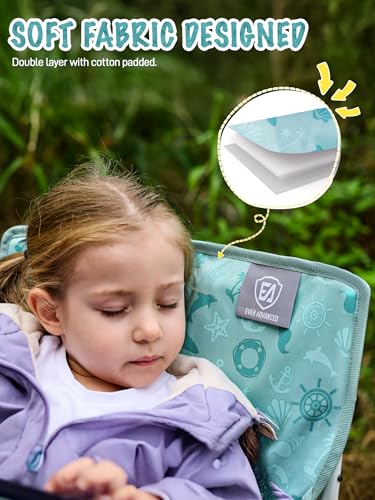 EVER ADVANCED Kids Camping Chairs with Cup Holder, Padded Folding Camping Chair Outdoor with Safety Lock, Carry Bag, Light...