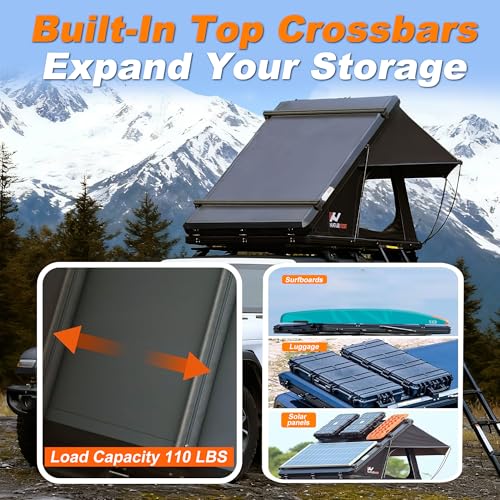 Naturnest Rooftop Tent Hard Shell, Easy Set Up Pop Up Tent for 2 Person Camping, Waterproof UV-Resistant Blackout Privacy ...