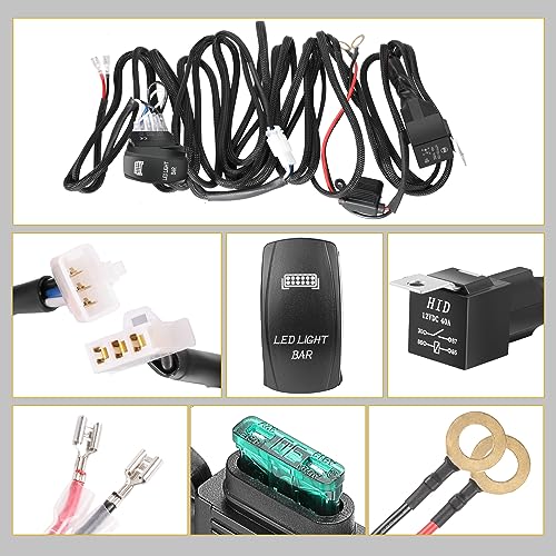 Wiring Harness 1 Lead, Rfroad Lighting LED Light Bar Wiring Harness Kit for Fog Lights Off Road Driving Lights Work Light ...