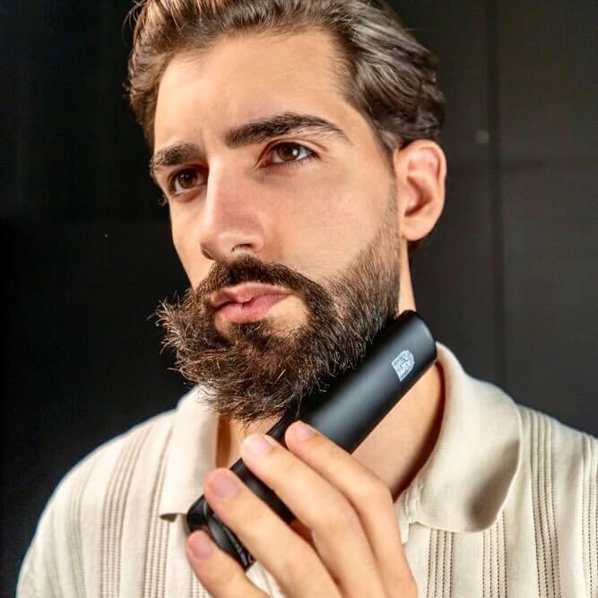 Odenson Beard Forger - Ultimate Tool, Cordless Heated Brush and Straightener for Beard and Hair, Heated Comb for Beard Styling and Care