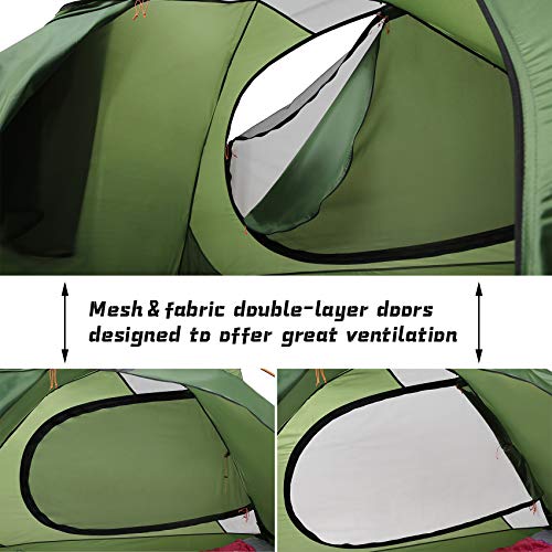 Clostnature 4-Season Backpacking Tents - 7'3'' x 4'11'' x 3'10'' Lightweight Tent with Matching Waterproof Tent Footprint,...