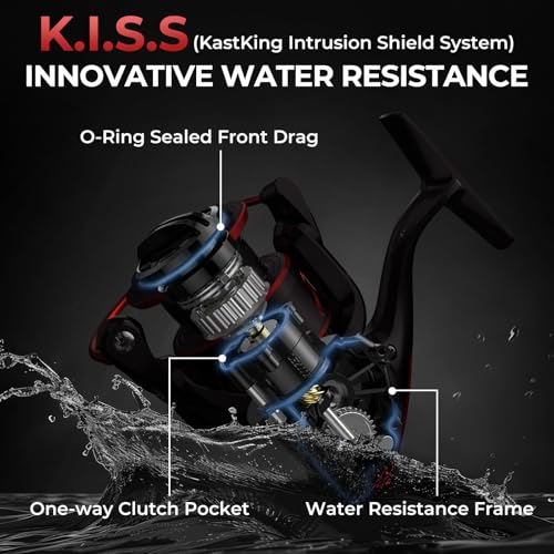 KastKing Sharky III Spinning Fishing Reel,Size 2000, KastKing Crixus Fishing Rods, Spinning Rod 6ft 6in-Medium - Fast-2pcs