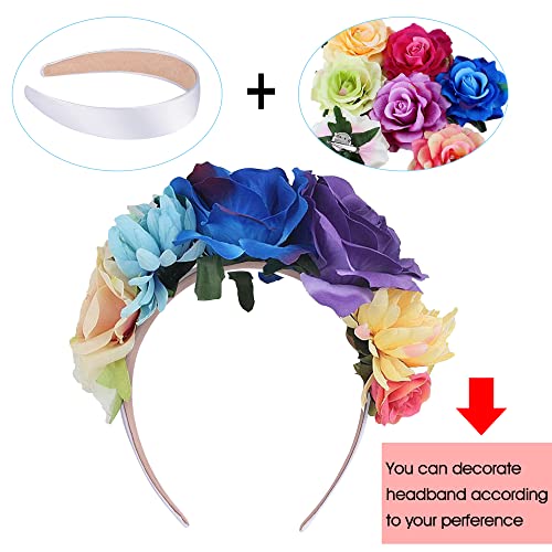 SIQUK 36 White Satin Headbands - 1 Inch Wide Non-slip DIY Headbands for Women