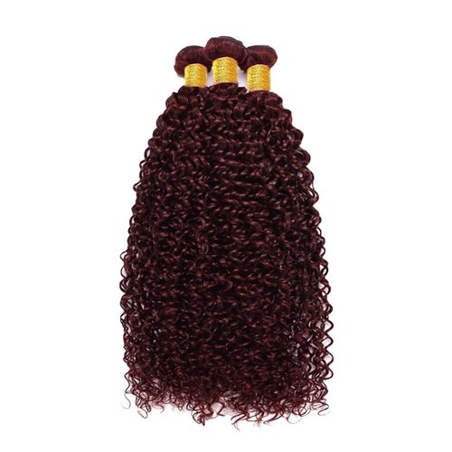Condescension Human Hair Bundles Burgundy 99J Jerry Curly 18 20 22 Inch Bundles Human Hair 100% Unprocessed Burgundy Soft Sewn In Hair with Double Weft for Black Women