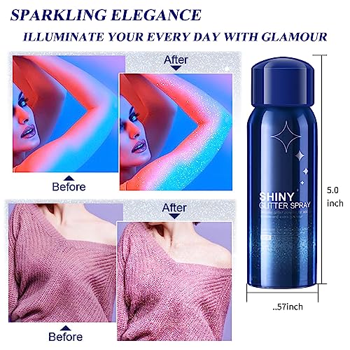HANYWIL Body Glitter, Glitter Spray for Hair and Body, Spray, Hairspray Clothes, Long-Lasting Shimmer Suitable Stage, Fest...
