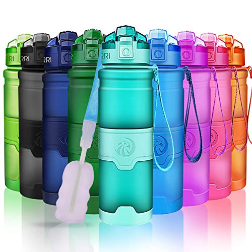 ZORRI Sports Water Bottle, 400/500/700ml/1L, BPA Free Leak Proof Tritan Lightweight Bottles for Outdoors,Camping,Cycling,F...