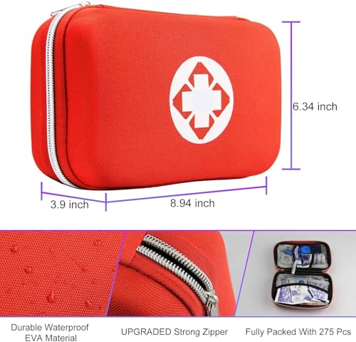 Car First Aid Kits 275Pcs Survival Gear Home Travel Size Small Emergency Kit Tactical Hiking EVA Camping Essentials Backpa...