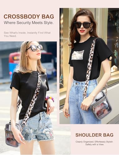 Vangue Clear Bag Stadium Approved, Clear Crossbody Purse for Women with Adjustable Strap for Sports Concert