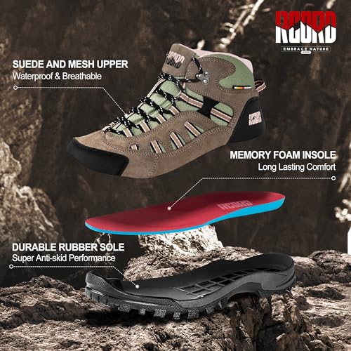 @ R CORD Womens Hiking Boots Waterproof Lightweight Hiking Boots Women Ankle Support Hiking Shoes Backpacking Boots Breath...