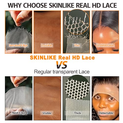 BEEOS Yaki Straight 5x5 SKINLIKE Real HD Lace Closure, Pre-Plucked Bleached Knots 0.10mm Ultra-thin Invisible HD Lace Human Hair 14 Inch