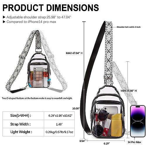 CLUCI Clear Bag for Stadium Events, Clear Crossbody Bag, Small Transparent Purses