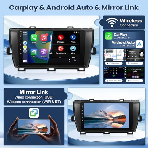Leadfan Car Stereo Radio for Toyota Prius 2010-2015 Upgrade 9 Inch Touchscreen Android Head Unit Apple Carplay Android Aut...