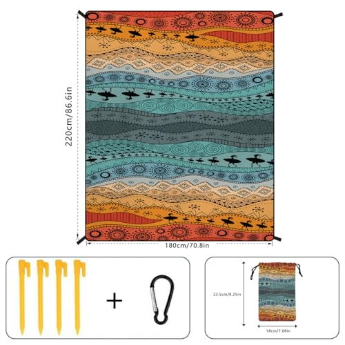TNLG Beach Blanket Waterproof Sandproof Beach Mat, Extra Large 86.6‘’×70.8‘’, Portable Foldable, Quick Drying Outdoor Picn...