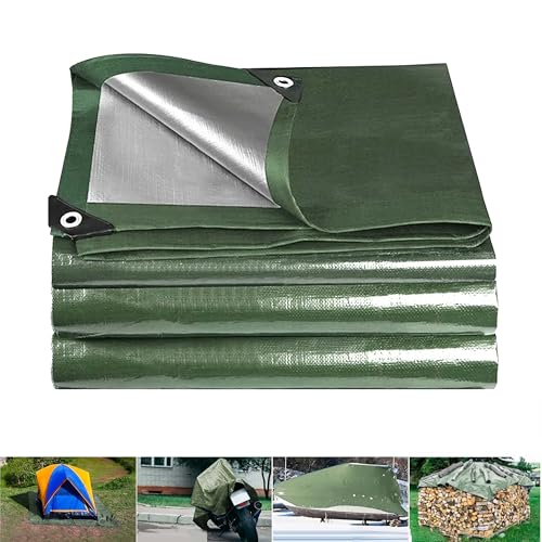 Thickened High-Density PE Tarpaulin Durable & Ultra-Light Tent Footprint, Portable Waterproof CampingTarp, Suitable for Mu...