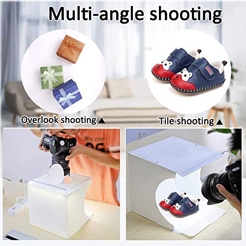 DUCLUS Mini Photo Studio Light Box,Portable Folding Photography Light Tent kit with 40pcs LED Light + 6 Kinds Color Backgr...