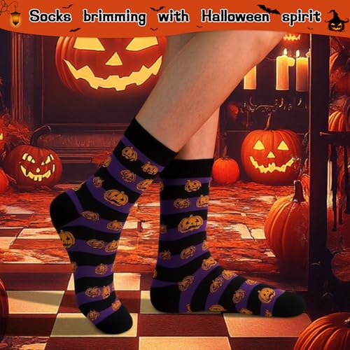 Halloween Socks,Unisex Crew Novelty Socks,Festive Design,Holiday Costume Party Wear