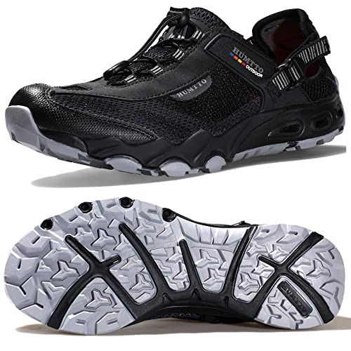 HUMTTO Men's Amphibious Water Shoes - Hiking Sandals for Men Outdoor Water Sandal Closed Toe Non-Slip River Shoes Summer Q...
