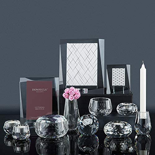 DONOUCLS Crystal Candy Dish Tiny Hand-Cut Small Decorative Bowl W3.5 x H2.4 for Home Decor, Centerpieces