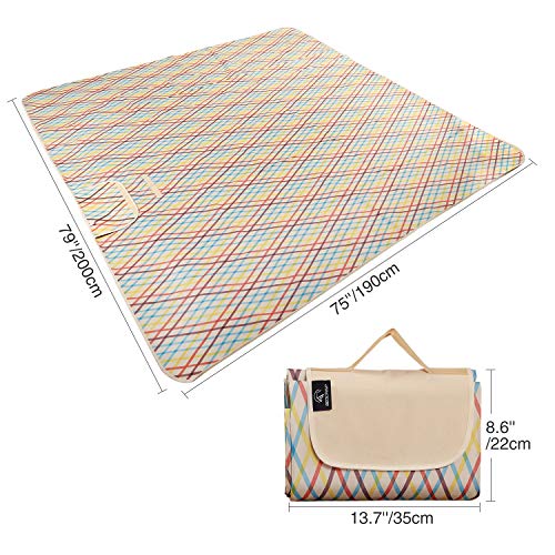 REDCAMP Extra Large Picnic Blanket Waterproof Sandproof, Durable Oxford Foldable Picnic Mat Outdoor Blanket for Lawn Park ...