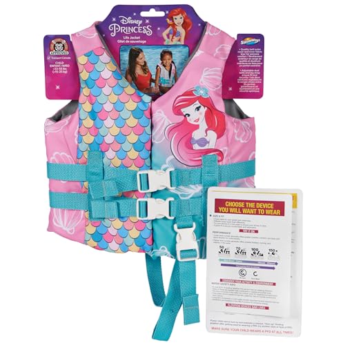 SwimWays Disney Little Mermaid Ariel Swim Trainer Life Jacket, US Coast Guard Approved Life Vest Kids Swim Vest, Pool Floa...