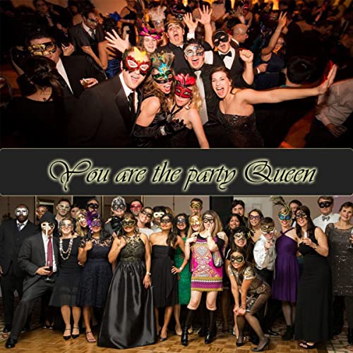Masquerade Mask for Women Shiny Rhinestone Venetian Party Prom Ball Metal Mask