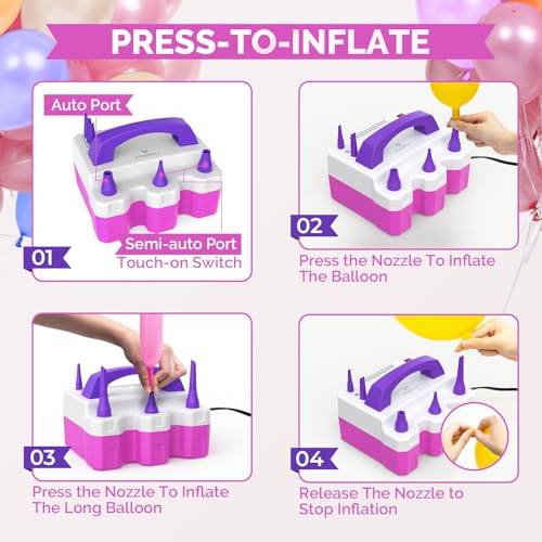 ETENWOLF Electric Balloon Pump for All Balloons 110V 600W Balloon Blower for Party Metalic Latex 260q Foil Balloons, Ballo...