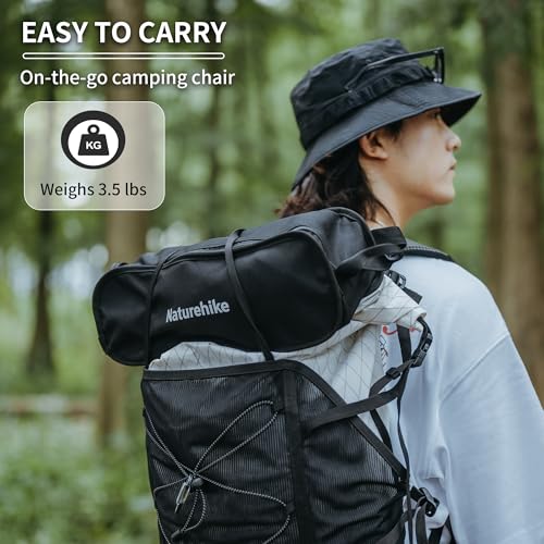 Naturehike Ultralight Camping Chair, Portable Backpacking Chair with Storage Bag, Lightweight Compact Collapsible Camp Chair