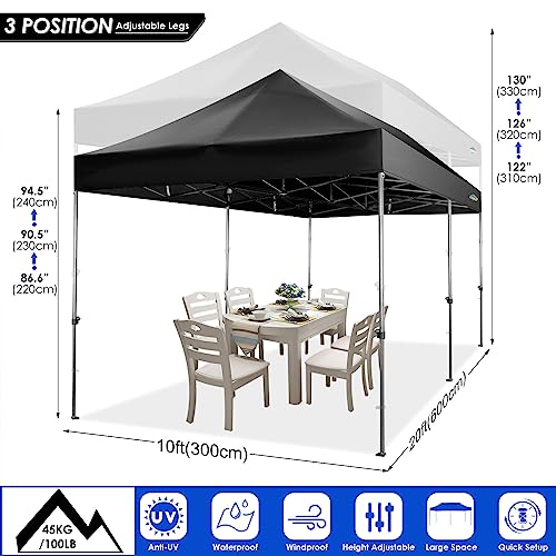 COBIZI 10x20 Heavy Duty Pop up Canopy Tent with 6 sidewalls Easy Up Commercial Outdoor Canopy Wedding Party Tents for Part...