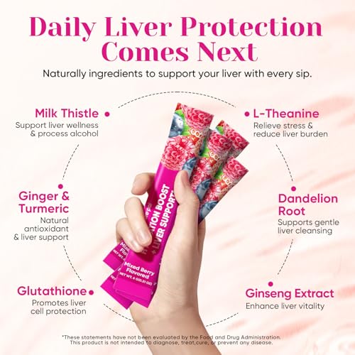 Venture Pal Hydration Packets + Liver Support- Liquid Daily IV Electrolyte Powder Packets with 7 Electrolytes & 5 Vitamin...