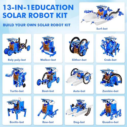 STEM 13-in-1 Education Solar Power Robots Toys for Boys Age 8+ , Educational Toy DIY Science Kits for Kids, Building Exper...