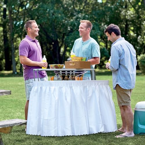 Real Relax Two-Tier Portable Cooler Table, Fill and Chill Desk for Food Drink Beverage, Foldable Party Ice Table for Campi...