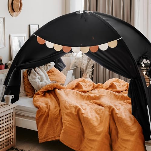 Sherilyn Full Size Bed Canopy Toddler Bunk Bed Tents Dream Tent on Bed Privacy Space Blackout Kids Sleeping Tents Indoor F...