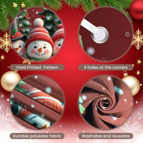 Christmas Door Cover Decorations Snowman Christmas Door Banner Sign Snowman Xmas Tree Snowflake Door Hanging Wall Banner P...