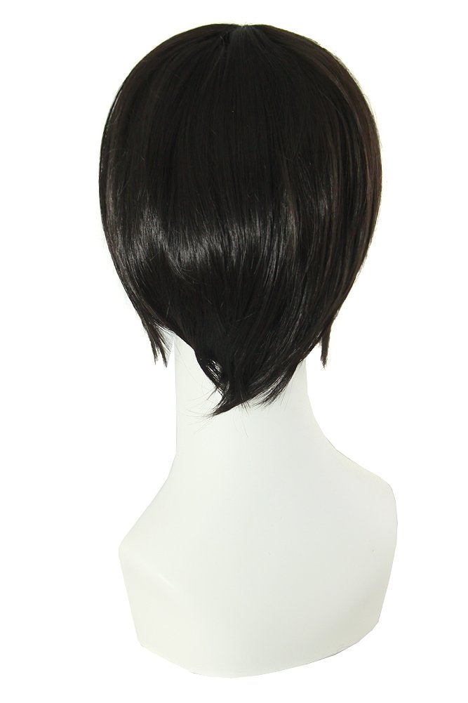 MapofBeauty 12 Inch/30 cm Men Women Short Straight Side Bangs Cosplay Costume Wig (Bright Blue)