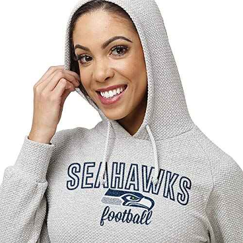 foco Women's Team Logo Soft Gray Woven Fashion Long Sleeve Hoodie