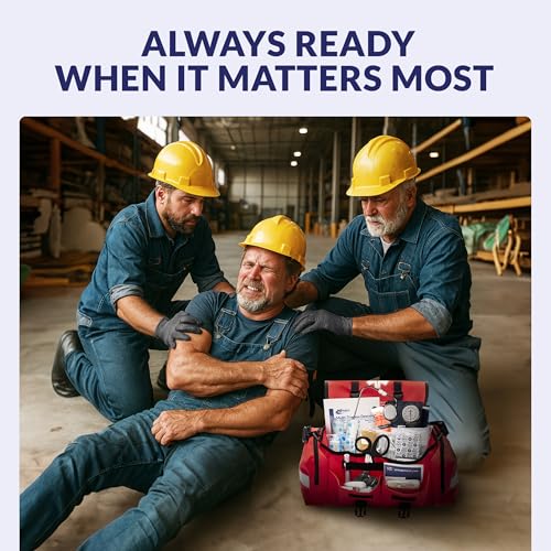 MFASCO First Aid Kit - Fully Stocked Portable Reflective Bag -First Responder Emergency Response Kit -for Natural Disaster...