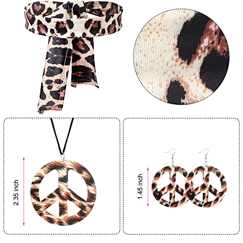 SATINIOR 60s 70s Women Hippie Costume Outfits Set Disco Retro Flared Bell Bottom Pants for Halloween Cosplay Party(Medium)