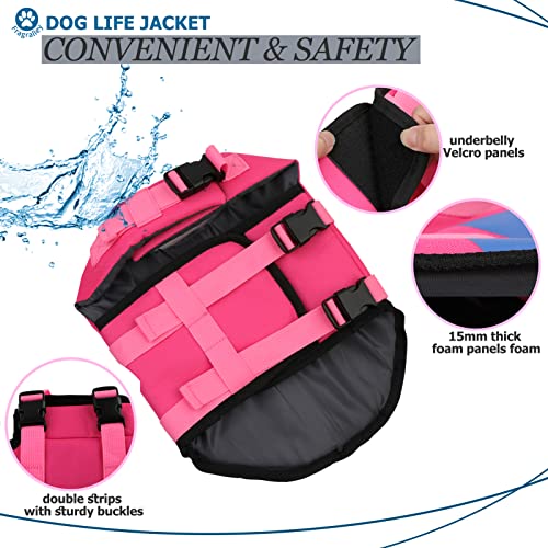 Fragralley Dog Life Jacket Shark, Dog Life Vest Adjustable Ripstop, Dog Swimming Safety Vest with Superior Buoyancy & Resc...