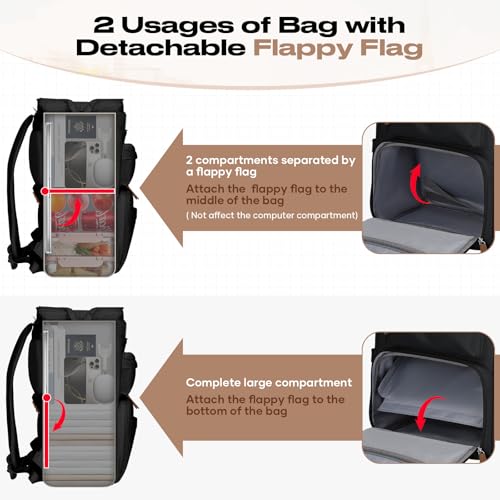 Maelstrom Travel Backpack for Women Men,Laptop Backpack Fits 15.6-17.3 Inch Laptop, Nurse/Work Bag with Insulated Lunch Bo...