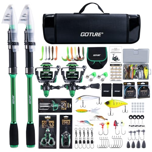 Goture Spinning Fishing Rod & Reel Combo with Carrier Bag,6-9FT,Spin Reels, Lures Kit, Pliers, Braided Line, Fish Gripper,...