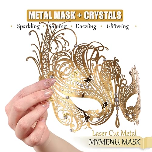 Couple Masquerade Mask for Women Men Laser Cut Metal Mask Venetian Mask for Party Ball