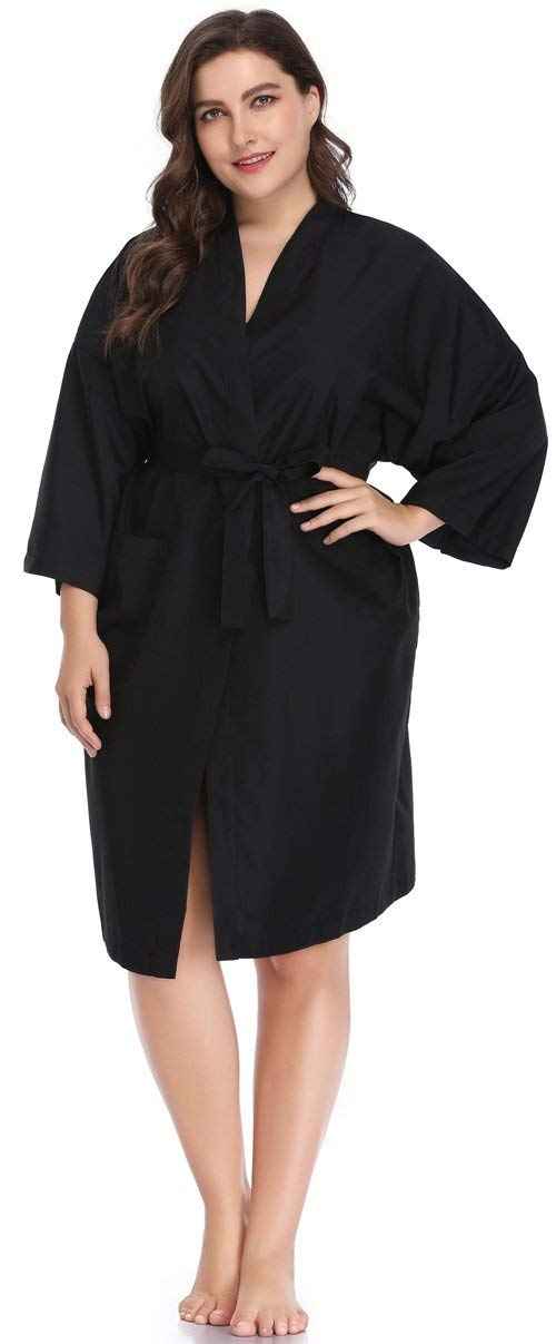 PERFEHAIR Salon Robes Smock for Clients, Pack of 5, Hair Salon Client Gown Cape, Black