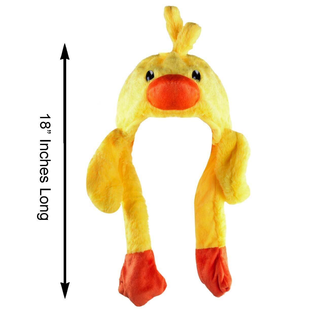 Super Z Outlet Animal Cute Plush Animal Winter Ski Hat Beanie Aviator Style Winter with Long Glove Ear Flaps (Duck)